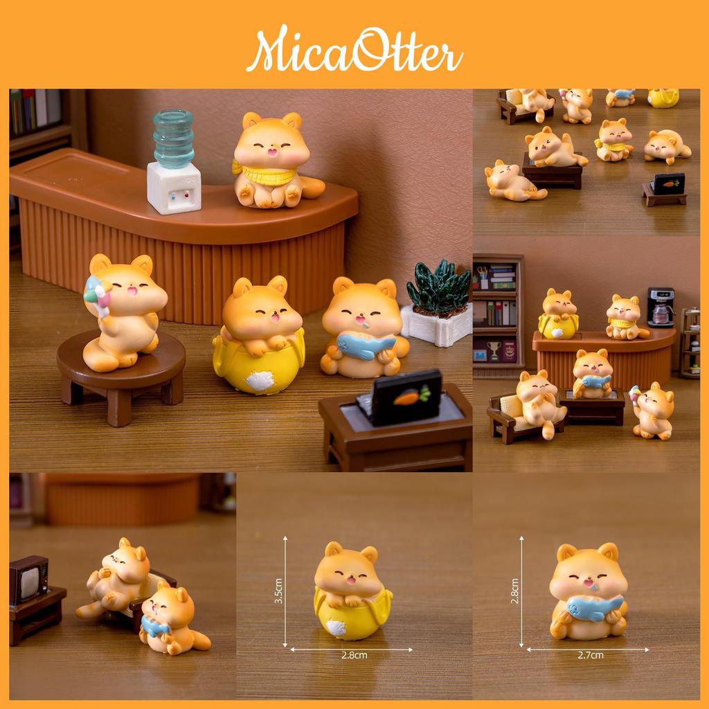 Lovable Resin Fat Cat Figurine Blind Box Cartoon Animal Miniature Decor