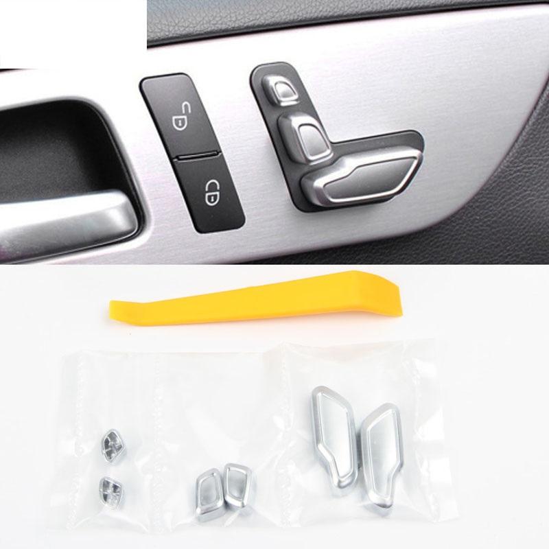 Car Styling Seat Adjust Buttons Replace Decoration Covers Stickers Trim for Mercedes Benz C E Class W204 W212 Auto