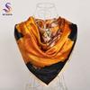 BYSIFA|New Black Gold Silk Scarf Hijab Women Fall Winter Square Head Scarves Wraps Chinese Stly Peony Design Summer Beach Shawls
