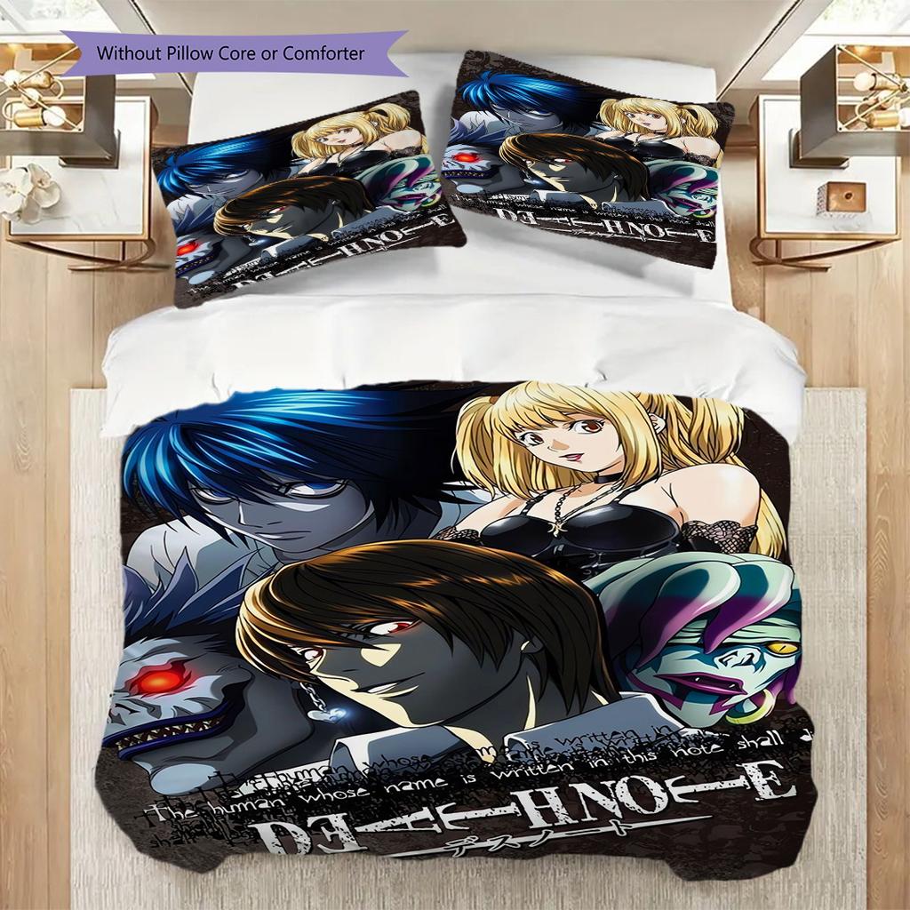 Dark Anime Trio Mystery Power Three-piece set (1 * duvet cover + 2 * pillowcase, without core) 2D Flat Bedding set Duvet cover and pillowcase