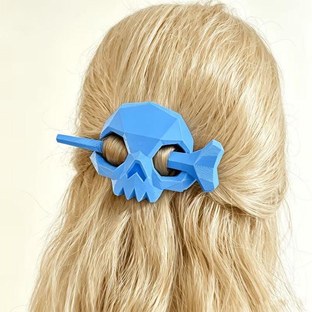 Hollow Gothic Luminous Hairpin Ghost Skull Halloween Skull Headwear Women's Hair Clip Party Hair