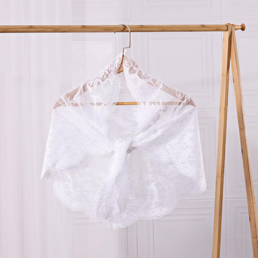 Fashion Vintage Lace Flower Shawl Thin Cute Hair Scarf Chic Style Bohemian Triangle Head Scarf Pastoral Style