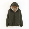 Women's Hooded Coat Casual Slim Check Lamb Fleece Top Thick Warm Plus-size Jacket