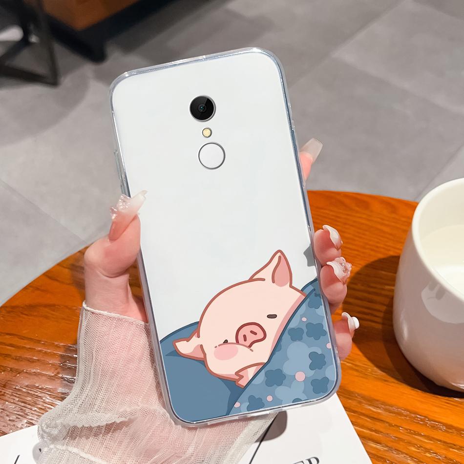 Чехол для телефона Redmi 5 Plus 5A, смешной мультяшный узор, мягкий тонкий ТПУ, прозрачный силиконовый чехол для Redmi 5+, легкий Funda