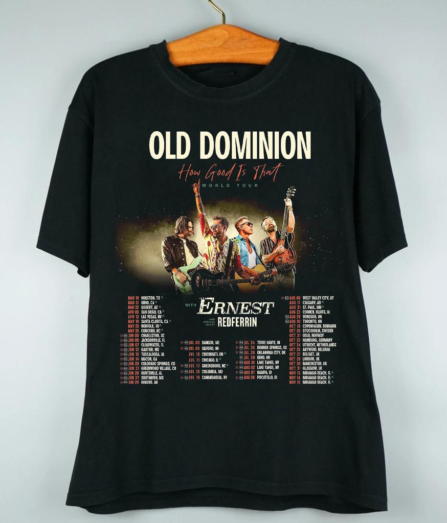 Old Dominion 2025 How Good Is That World Tour T Shirt Black All Size BT903