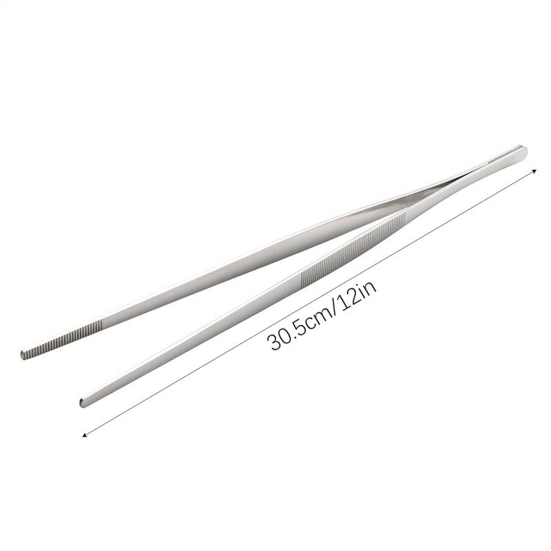 BBQ Tongs Stainless Steel BBQ Food Tongs Non Slip Food Clamp Kitchen Gadget For Steak Fish Salads Pasta Meat Buffet