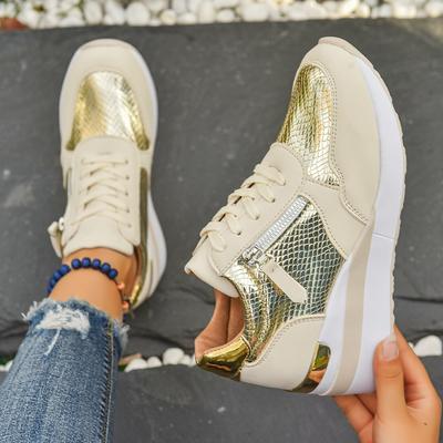 Модные женские кроссовки 2025 Новые клиновидные сетчатые туфли на платформе Однотонные туфли на толстой подошве Вулканизированные туфли для женщин Тренд Удобные кроссовки