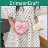 Solid Butterfly Knot Color Heart Shaped Children Crossbody Bag For Use Daily