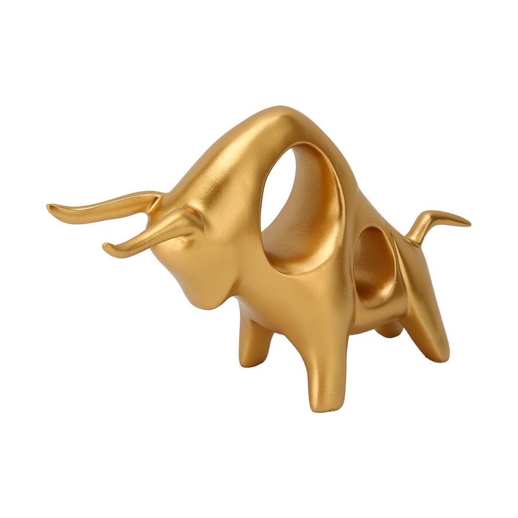 Exquisite Abstract Bull Sculpture Resin Golden Fighting Bull Sculpture Ox Statue Ornament