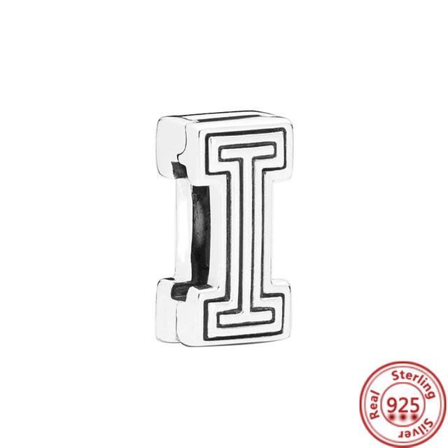 Стерлингового серебра 925 пробы, бусины, буквы, сердце, листья, круг, сверкающие клипсы, подвески, подходят для браслета с отражениями, ювелирные украшения