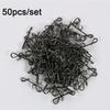 50 Pcs Hot Portable Durable Stainless Steel Barrel Swivel Fishing Hanging Snap Connector Fast Lock