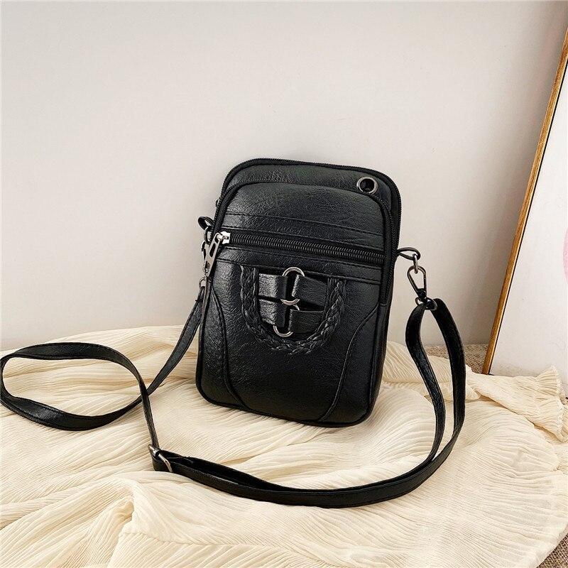 PU Leather Small Women Shoulder Bag Vintage Crossbody Bag Cash Purse Cell Phone Bag Soft Handbag Purse
