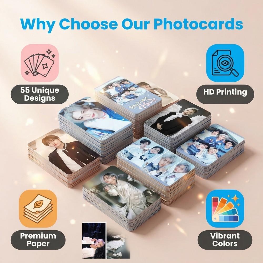 55 шт. K-pop Фотокарточки Stray Kids StrayKids Печатные Фотокарточки Идолов Аниме Фэндом Коллекция Фанатов Подарок 6-Я ФАН-ВСТРЕЧА HD LOMO STAY Play Развлекательные