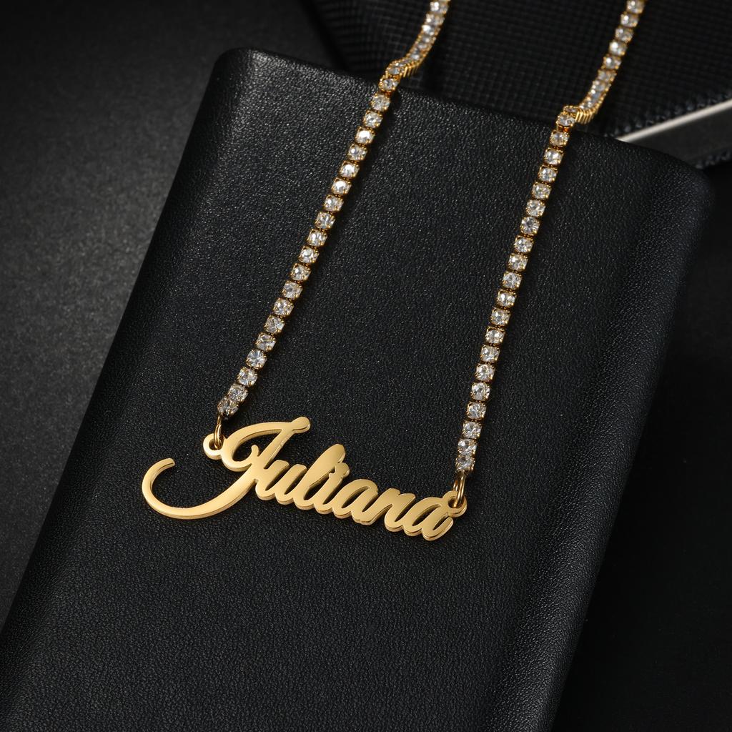 Atoztide Custom Name Necklace for Women Stainless Steel Jewelry Nameplate Choker Twisted Chain Personalized Birthday Gift