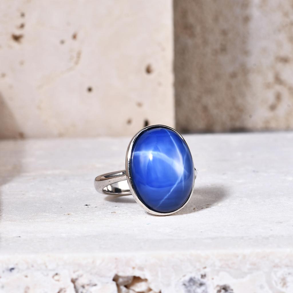 Потрясающее коктейльное кольцо Gb с драгоценным камнем, 12x16 мм, лабораторный синий линди-звездный сапфир, кольца из стерлингового серебра 925 пробы, подарок для нее