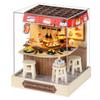 CUTEROOM Dollhouse, Miniature Decoration Handmade DIY Kit, Wooden Dollhouse Kit, Easy To Assemble Miniature House for Beginners, Includes LED Light,