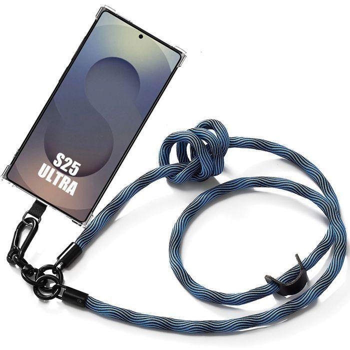 Coque pour Samsung Galaxy S25 Ultra - Antichoc avec Cordon Amovible Bleu - BOOLING