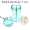 420ML Double Drinking Cup Separate Cup Mouth Dustproof Lid Leak-proof Heat Resistant Double Straws Drinking Bottle School Accessory