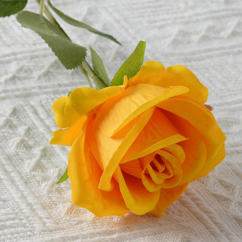 Искусственная роза - бархатный одинарный стебель для Дня святого Валентина, свадьбы и домашнего декора