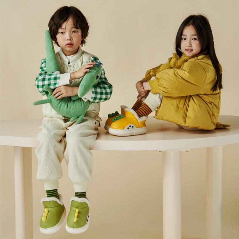 Детская теплая хлопковая обувь бархатная осенне-зимняя водонепроницаемая обувь для дома и отдыха на открытом воздухе пуховая хлопковая обувь