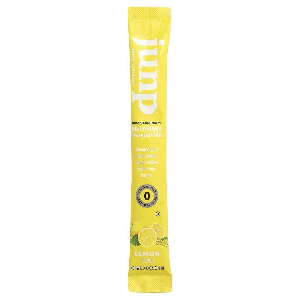 JUNP Hydration Electrolyte Powder Mix, Lemon, 20 Stick Packs, 3.6g (0.13oz) Each