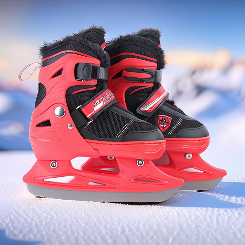 Зимние коньки студенческие бархатные конькобежные туфли