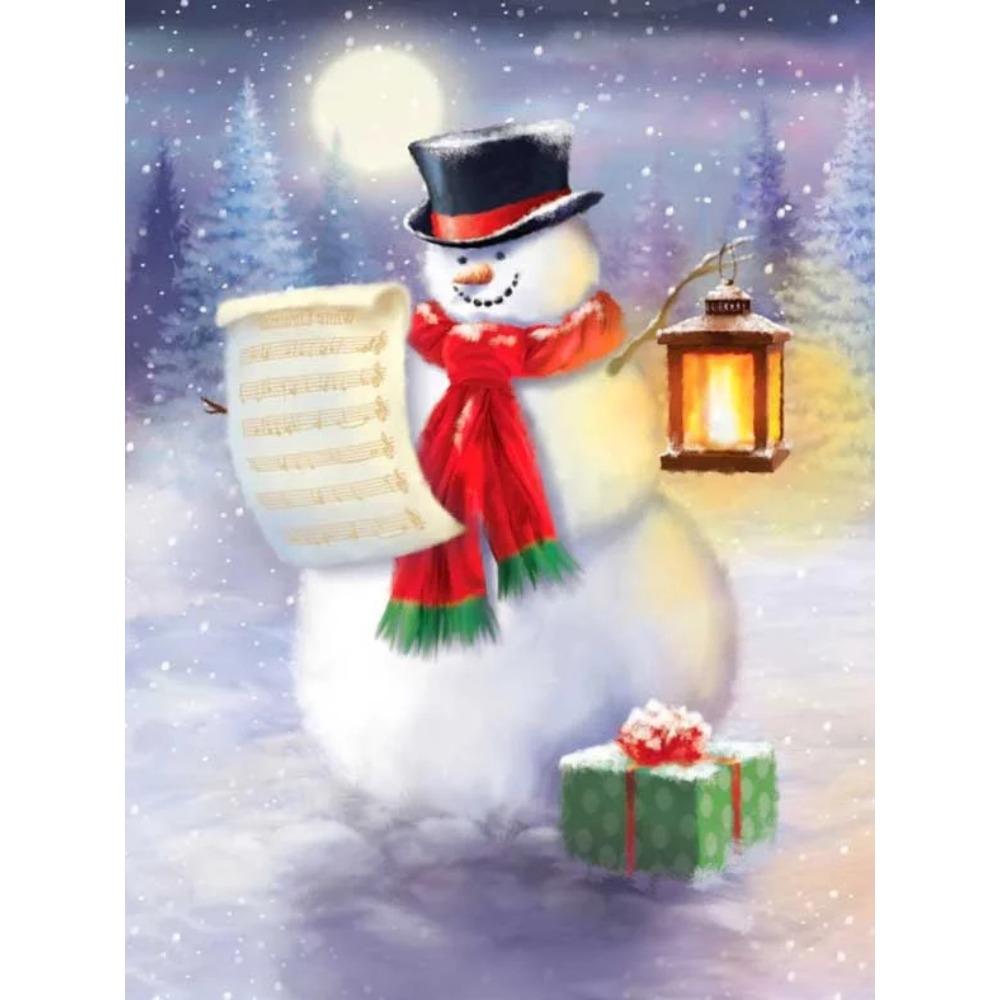 Алмазная живопись Art Full Drill Снеговик Алмазная картина Ручная работа Снежный день Diy Алмазная мозаика Картина Украшение дома Рождественский подарок