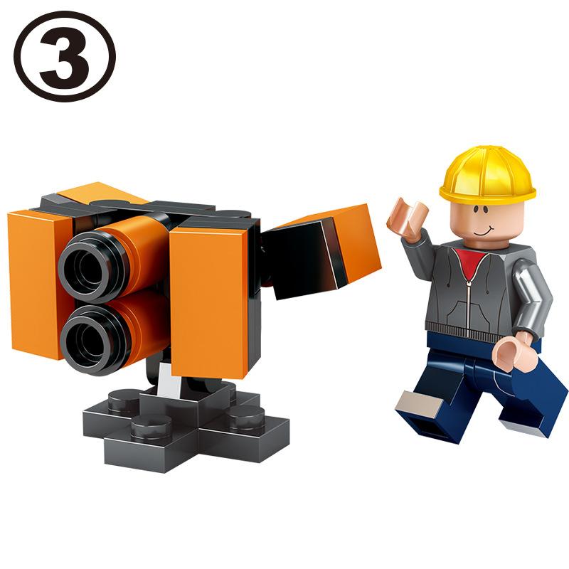 R8001 Virtual World Building Block Action Figure Game Scene Model Mini Figure Toy for Boys