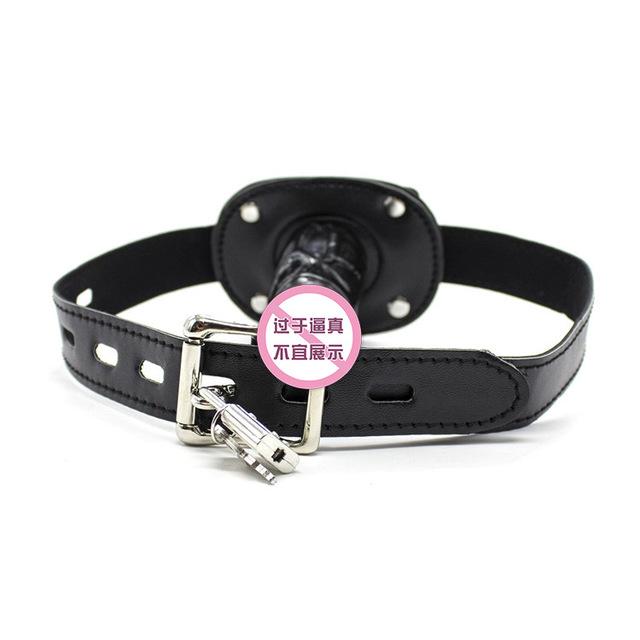 Кожаный силиконовый кляп для рта и пениса с замком, фетиш SM, ограничения для бондажа, оральный фаллоимитатор, заглушка для пары, секс-игры, секс-игрушки