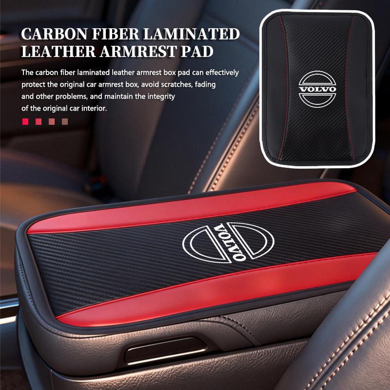 Car Armrest Pad Carbon Fiber Leather Car Center Console Cover For Volvo S60 S80 S90 C30 XC40 XC60 XC70 XC90 V40 V60 V90 T6 CT9