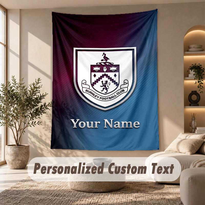 Tapestry Custom Name Text, Wall Hanging Tapestry Home Room DecorBurnley Football