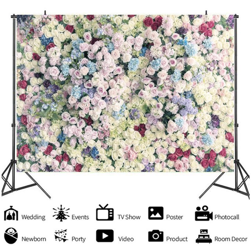 Rose Flower Wall Backdrops Wedding Birthday Floral Theme Party Background