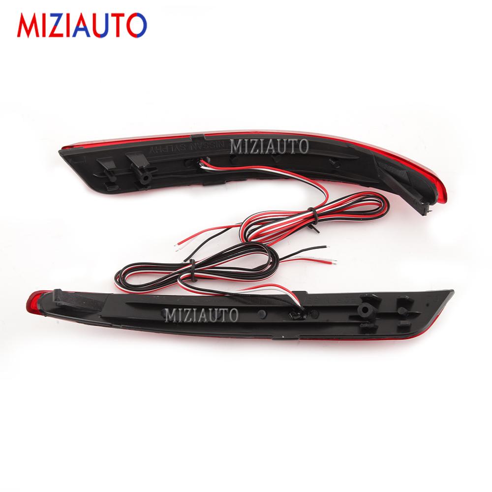 Rear Brake Tail Lights For Nissan Almera Bluebird Sylphy 2009-2011 LED Rear Bumper Reflector Lamps Turn Signal Fog Lamp