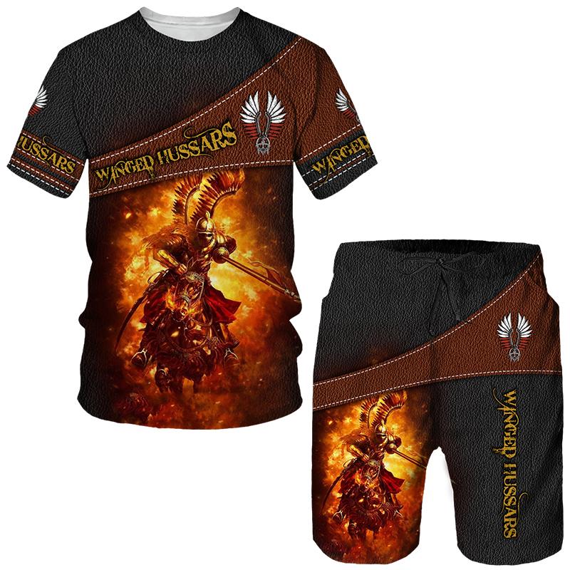 Модные футболки/шорты/комплекты с 3D принтом рыцарей тамплиеров, мужская футболка с коротким рукавом, спортивный костюм, винтажный уличный костюм в стиле Харадзюку