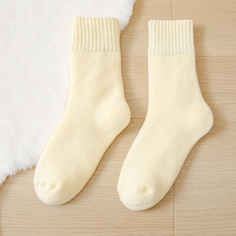 Женские флисовые носки Zhuji средней длины: Плотный, теплый бархат для осени/зимы — идеально подходит для сна и родов