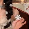 Модная сверкающая заколка для волос в виде снежинки со стразами, жемчужные серебристые заколки, головные уборы для женщин и девушек
