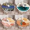 60/90/120Cm Round Table Cover Waterproof Oil-Proof Tablecloth Elastic Kitchen Dining Wedding Party Table Cover Home Decoration
