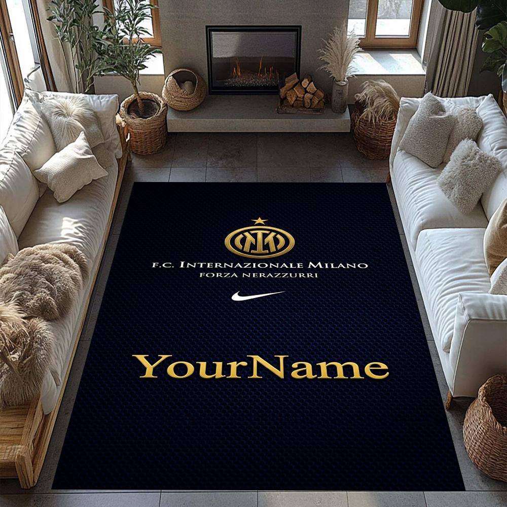 Inter Milan Customized Name Floor Rug Office Rug Perfect for Hallway Playrooms Foyer Decorate room Antislip Carpet Decorate Offices