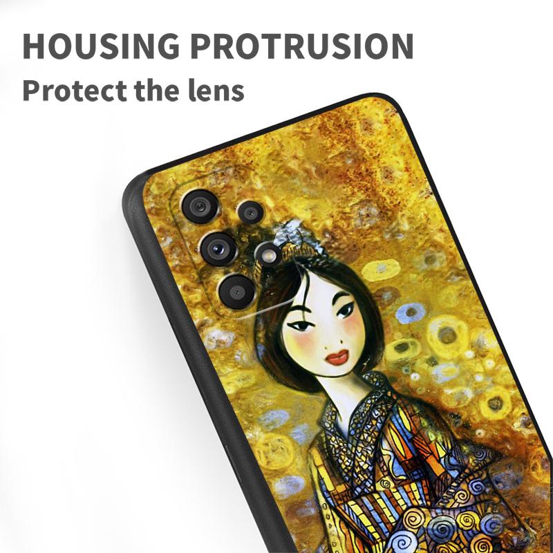 Аниме Девушка Мулан Крутой Для Samsung A53 A52 A33 A32 A51 A71 A21S A13 A73 A50 A22 A23 A03 A72 A54 A12 5G Черный TPU Чехол Для Телефона