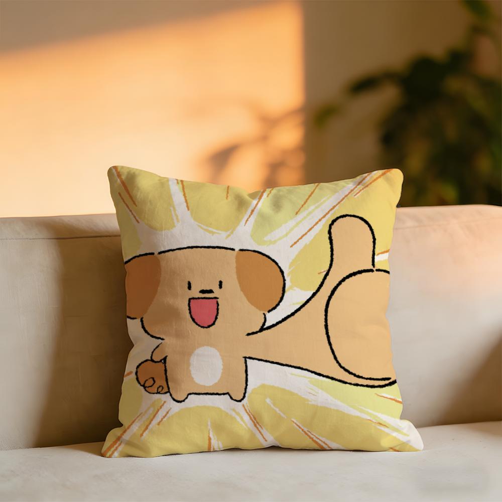Cute Cat And Dog Cushion Cover Cozy Velvet Throw PillowSoft Warm Cushion For Sofa  Bed