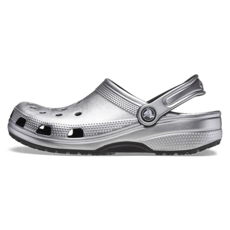 Crocs Classic Lightweight and Versatile Hole Shoes Unisex Silver