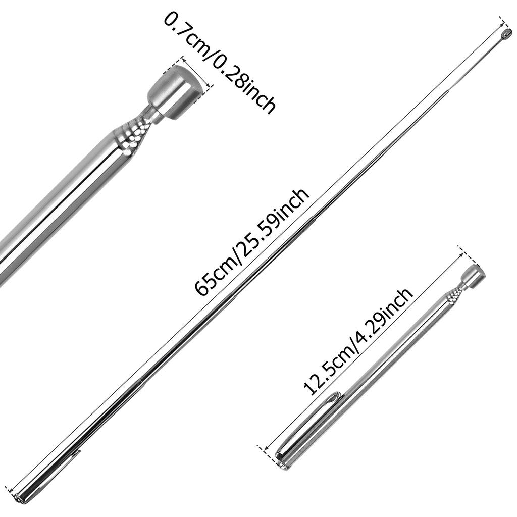Телескопическая магнитная ручка-магнит 1/3/5/10 шт. Магнитный инструмент для захвата с карманным зажимом Металлический выдвижной магнитный стержень Инструменты для захвата