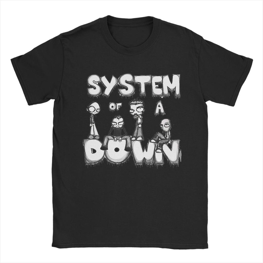 Novelty Punk Rock Band System Of A Down Tshirt Unisex Round Neck Short Sleeve Clothing Cotton Summer Top Tee