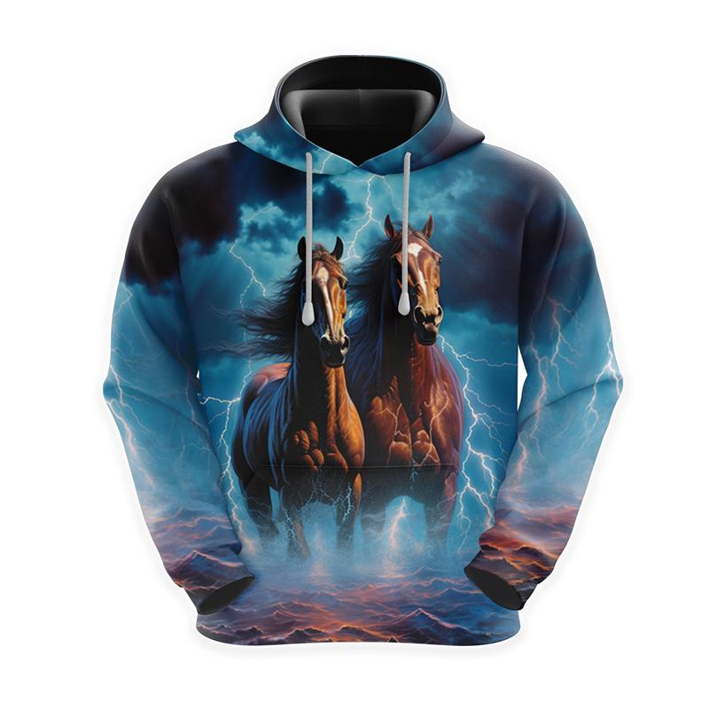 Horse Love Hoodie For Men Clothes Casual Farm Graphic Sweatshirts Horse Face Pullovers Equestrian Tracksuit Casual Male Boy Tops