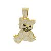 Men Women Hip Hop Bear Shape Pendant Necklace with 13mm Crystal Cuban Chain Iced Out Bling Bling Necklaces HipHop Punk Jewelry
