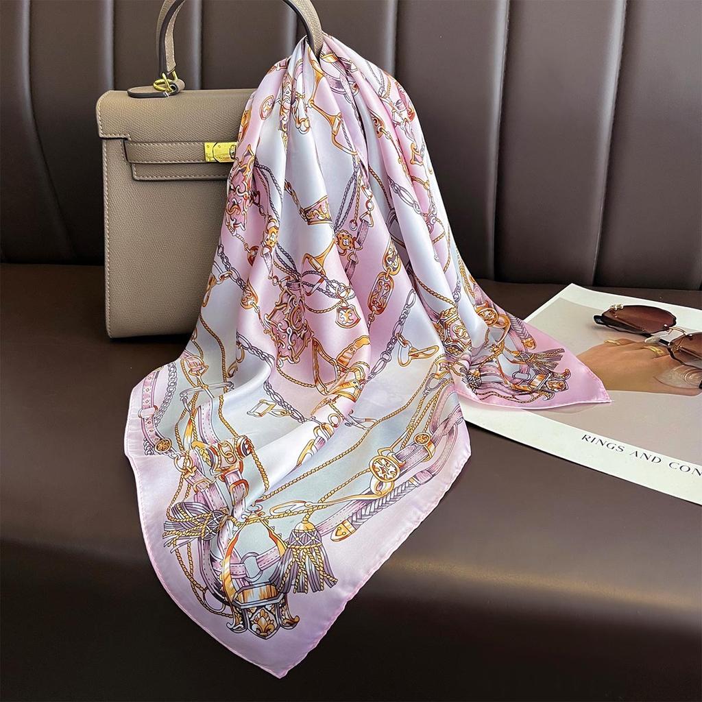 Fashion 70cm Silk Square Scarf Women Satin Neck Tie Female Hair Bandana Headkerchief Shawl Wrap Hijab Echarpe
