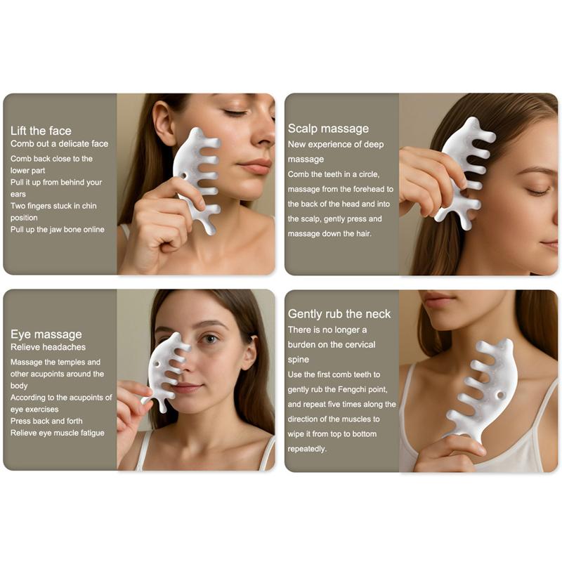 Керамическая массажная расческа для головы, расслабляющая пяти-семизубая расческа, расческа в форме дельфина, скребковый массажер, меридианная расческа, инструмент для массажа тела