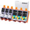 Bowstore Совместимые черные цветные картриджи Canon 3 BCI-19 (6 упаковок) (3 Черных, Цвет)