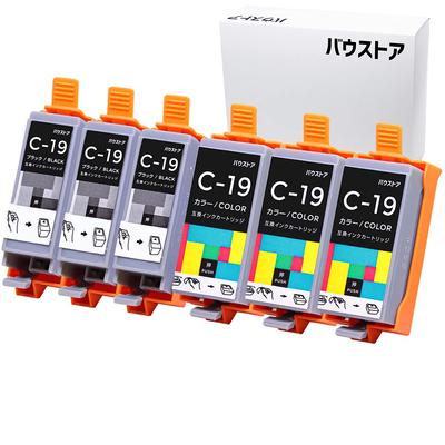 Bowstore Совместимые черные цветные картриджи Canon 3 BCI-19 (6 упаковок) (3 Черных, Цвет)