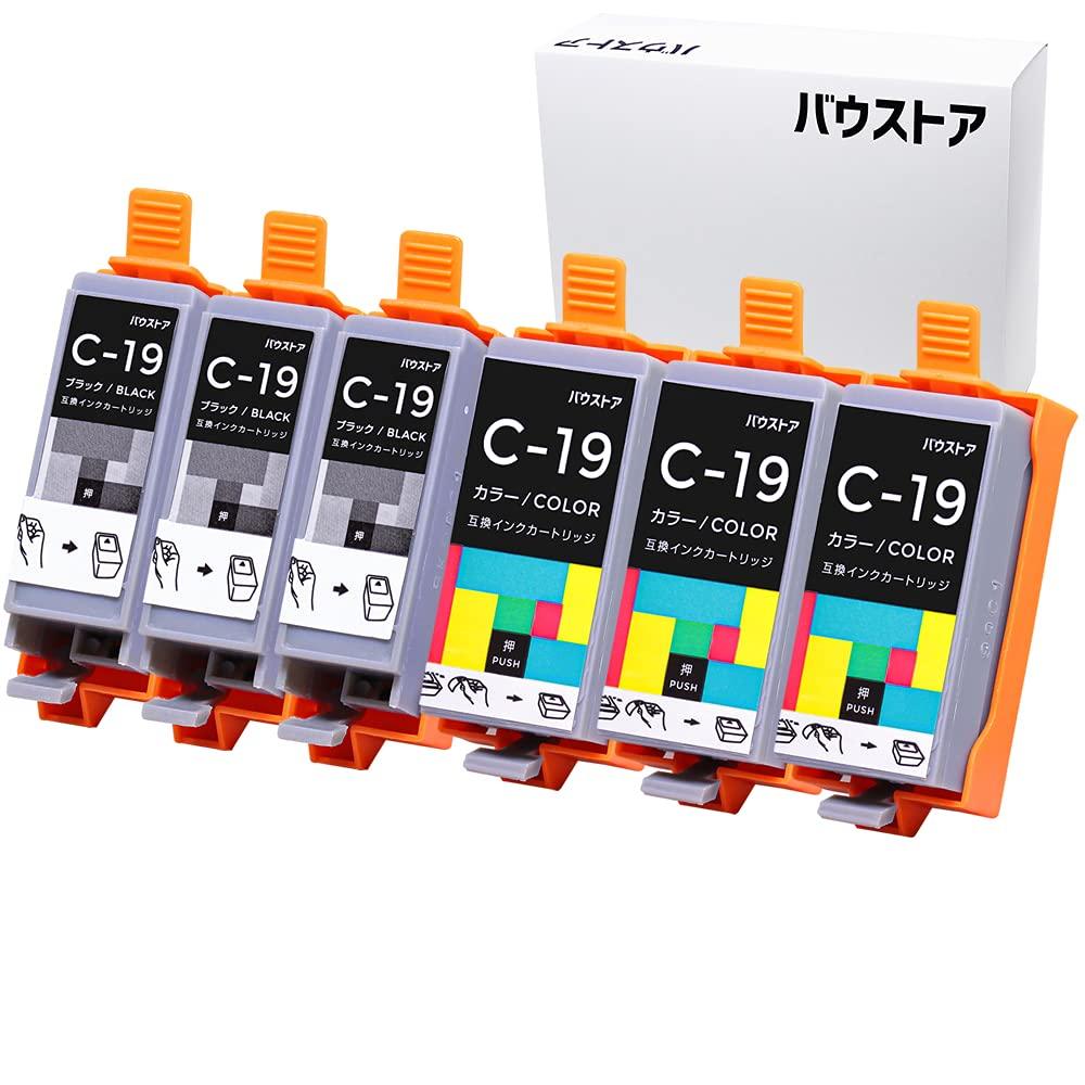 Bowstore Совместимые черные цветные картриджи Canon 3 BCI-19 (6 упаковок) (3 Черных, Цвет)